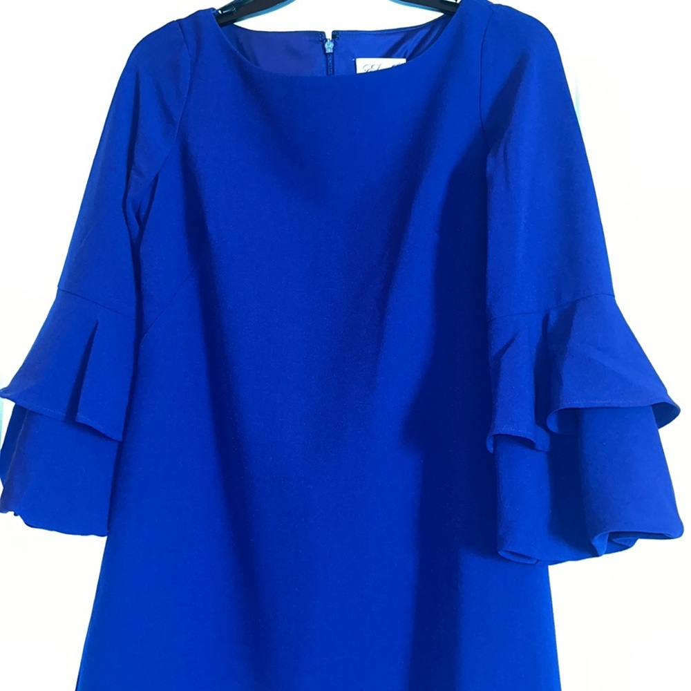 3/4 sleeve blue formal dress size 2.